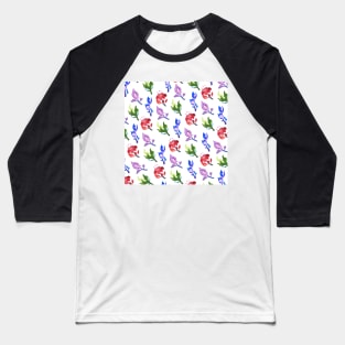 Inazuma Flowers Print (White) Baseball T-Shirt